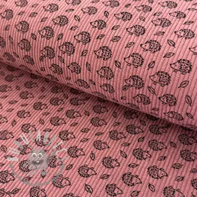 Velluto a coste STRETCH Little hedgehog old pink