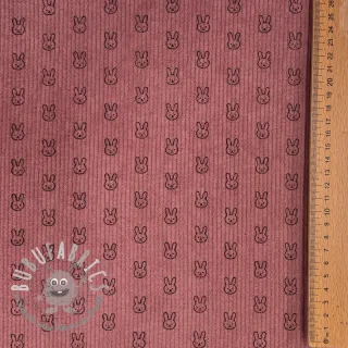 Velluto a coste STRETCH Little bunny old pink