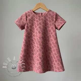 Velluto a coste STRETCH Little dino old pink