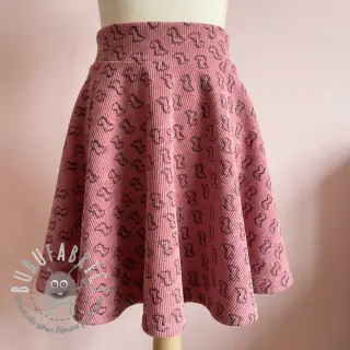 Velluto a coste STRETCH Little dino old pink