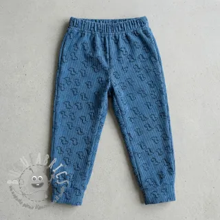 Velluto a coste STRETCH Little dino old blue