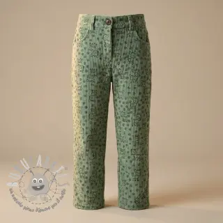 Velluto a coste STRETCH Little deer old green
