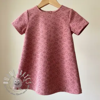 Velluto a coste STRETCH Little clouds old pink