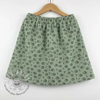 Velluto a coste STRETCH Little hedgehog old green