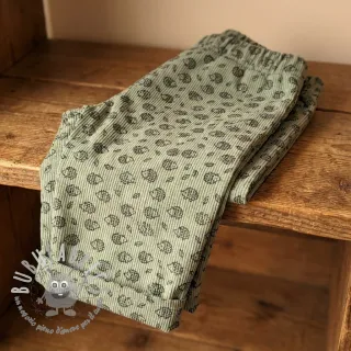 Velluto a coste STRETCH Little hedgehog old green