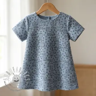Velluto a coste STRETCH Little deer old blue