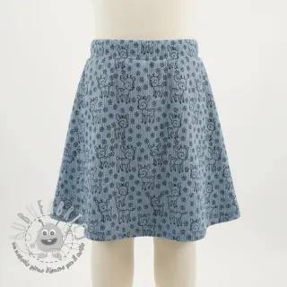 Velluto a coste STRETCH Little deer old blue