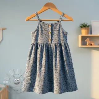 Velluto a coste STRETCH Little deer old blue
