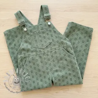 Velluto a coste STRETCH Little bunny old green