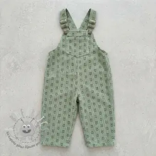 Velluto a coste STRETCH Little bunny old green