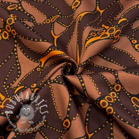 Tessuto di cotone SATIN Abstract dark brown