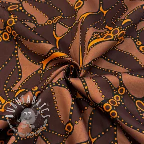 Tessuto di cotone SATIN Abstract dark brown