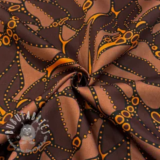 Tessuto di cotone SATIN Abstract dark brown
