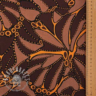 Tessuto di cotone SATIN Abstract dark brown