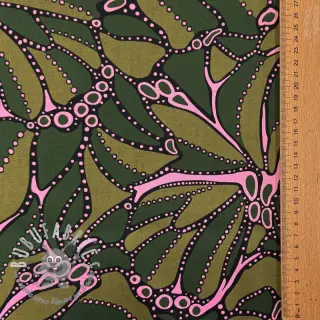 Tessuto di cotone SATIN Abstract dark green
