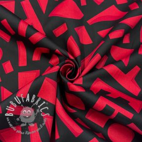 Tessuto di cotone SATIN Geometric dark red