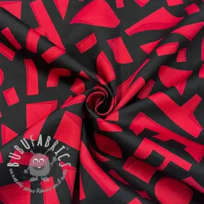 Tessuto di cotone SATIN Geometric dark red