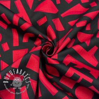 Tessuto di cotone SATIN Geometric dark red