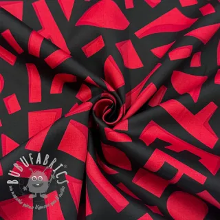 Tessuto di cotone SATIN Geometric dark red