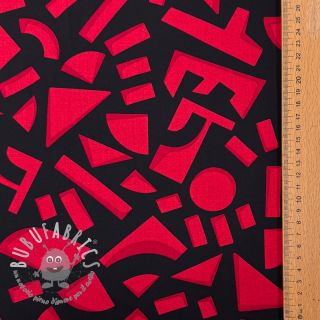 Tessuto di cotone SATIN Geometric dark red