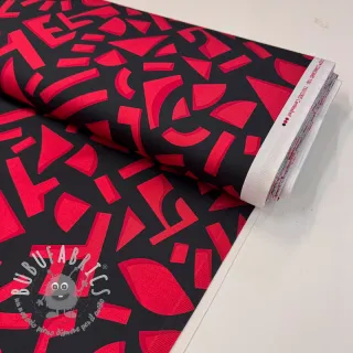 Tessuto di cotone SATIN Geometric dark red