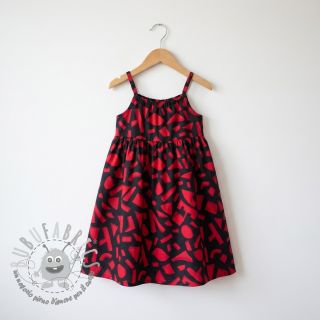 Tessuto di cotone SATIN Geometric dark red