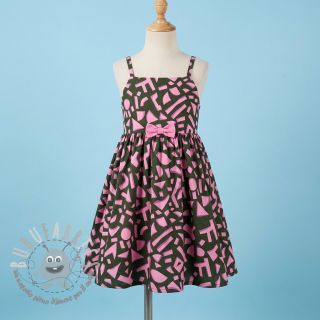 Tessuto di cotone SATIN Geometric dark green