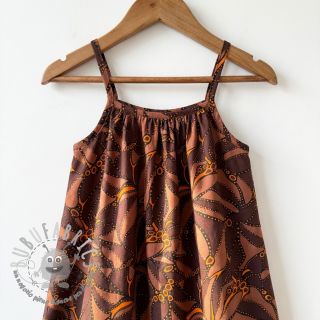 Tessuto di cotone SATIN Abstract dark brown