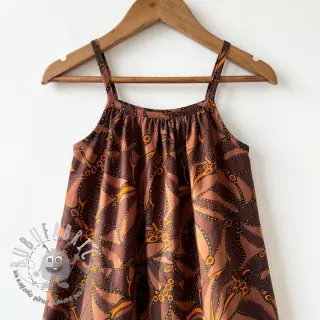 Tessuto di cotone SATIN Abstract dark brown