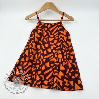 Tessuto di cotone SATIN Geometric dark brown