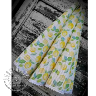 Cotone a nido d'ape Lemons digital print