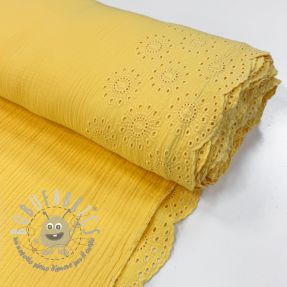 Mussola/Doppia garza 1-side border soft yellow