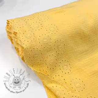 Mussola/Doppia garza 1-side border soft yellow