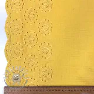 Mussola/Doppia garza 1-side border soft yellow