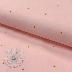 Tessuto di cotone Sweet bear star light rose ORGANIC