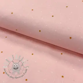 Tessuto di cotone Sweet bear star light rose ORGANIC