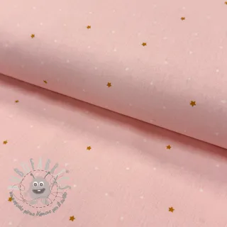 Tessuto di cotone Sweet bear star light rose ORGANIC
