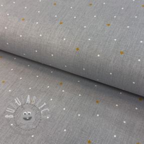 Tessuto di cotone Sweet bear star light grey ORGANIC