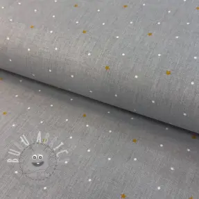 Tessuto di cotone Sweet bear star light grey ORGANIC