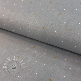Tessuto di cotone Sweet bear star light grey ORGANIC