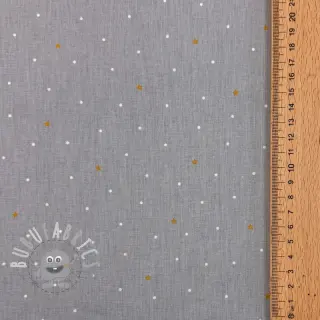 Tessuto di cotone Sweet bear star light grey ORGANIC
