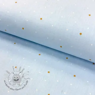 Tessuto di cotone Sweet bear star light blue ORGANIC