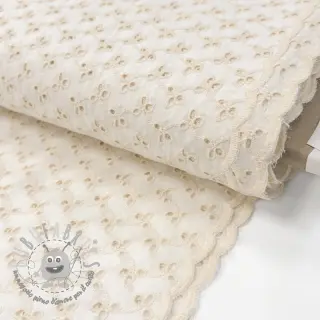 Tessuto di cotone EMBROIDERY Rosemary off white
