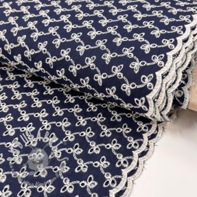 Tessuto di cotone EMBROIDERY Rosemary navy
