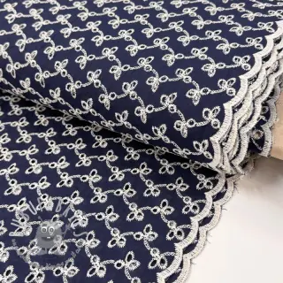 Tessuto di cotone EMBROIDERY Rosemary navy