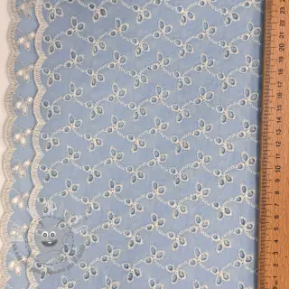 Tessuto di cotone EMBROIDERY Rosemary light blue