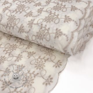 Tessuto di cotone EMBROIDERY Lilian ecru