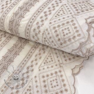Tessuto di cotone EMBROIDERY Lilian beige