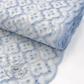 Tessuto di cotone EMBROIDERY Lilian blue