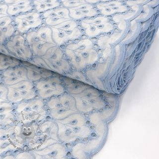 Tessuto di cotone EMBROIDERY Lilian blue
